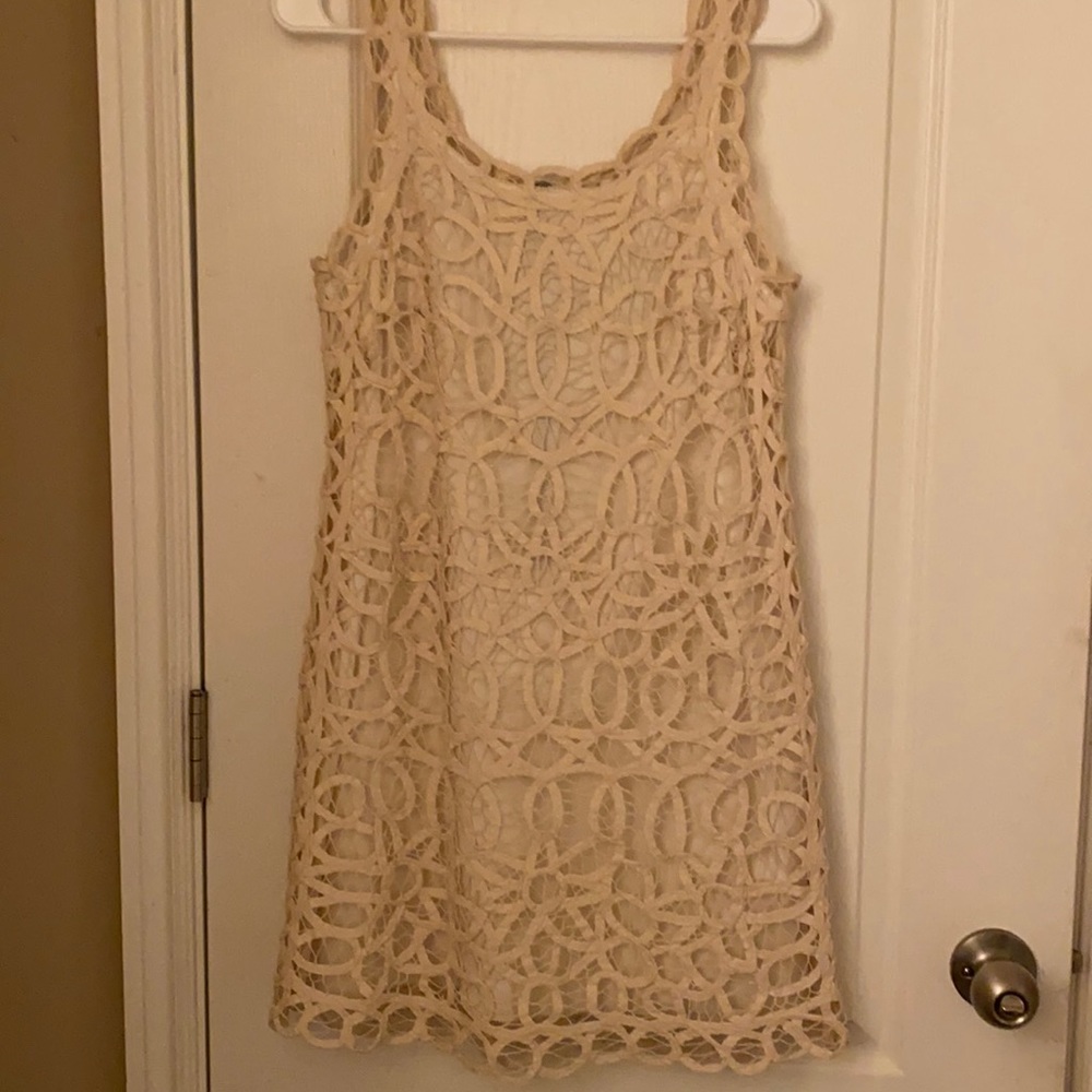 J. Crew Cream Lace Sleeveless dress